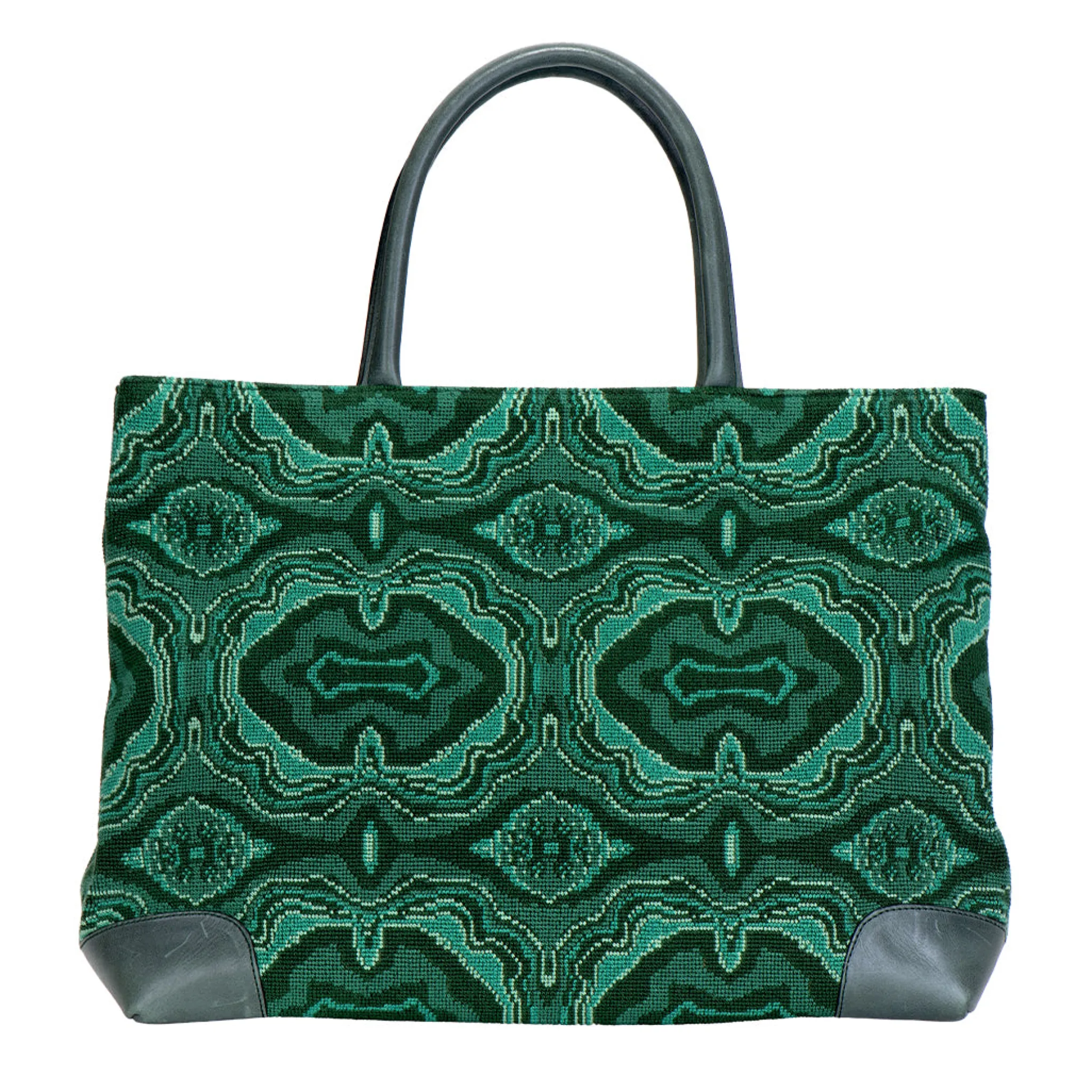 Online Malachite Needlepoint Tote Totes