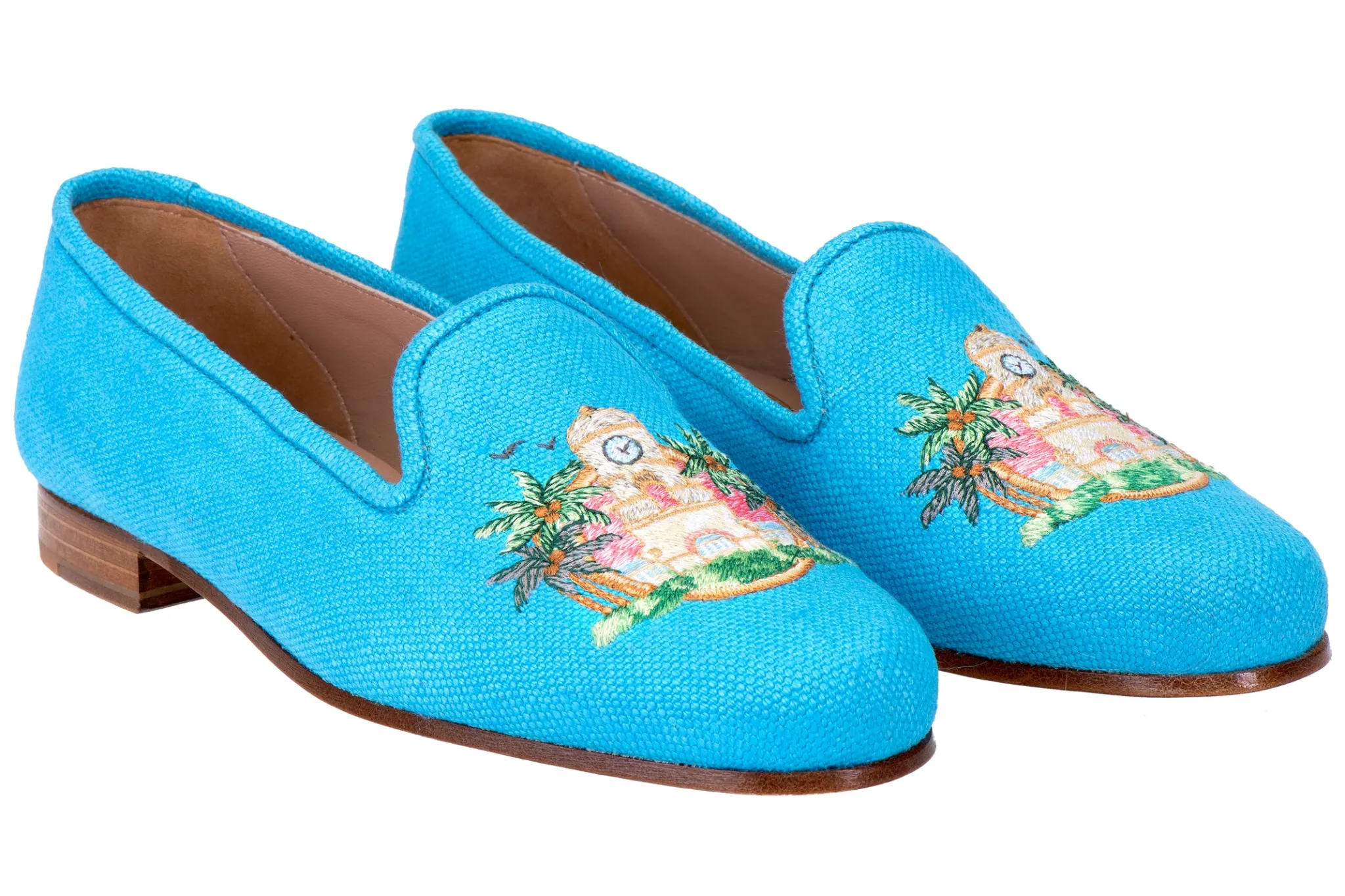 Flash Sale PB Clocktower Turquoise Linen (Women) Women Slipper